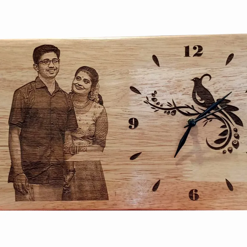 Inch Wood Engraving Clock