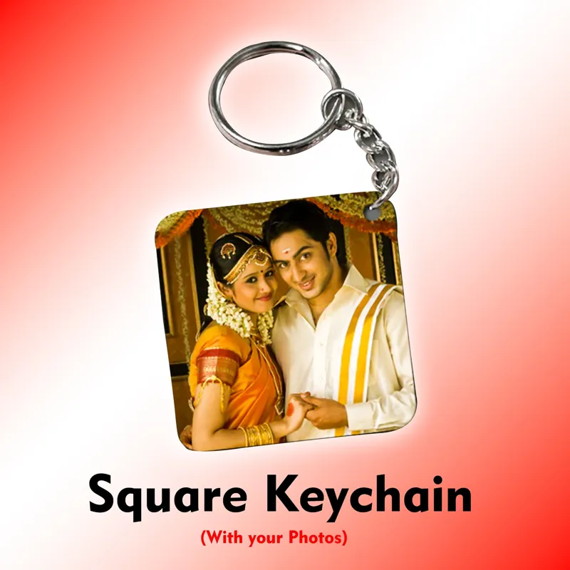 Single side Square Keychain
