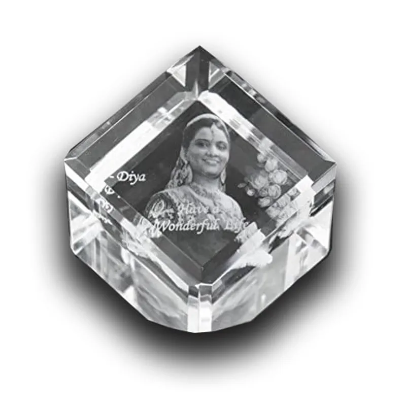 5 X 5 X 5 cm - 3D Crystal Cut ( Single Head )