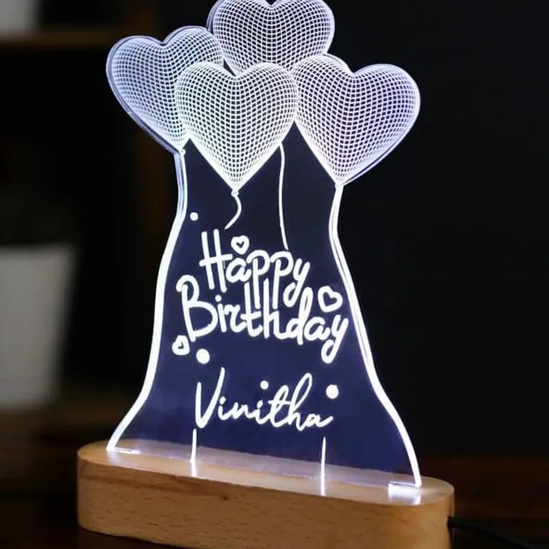 Acrylic Table Top - 4 Hearts HBD 